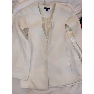 Kaari Blue white cape blazer